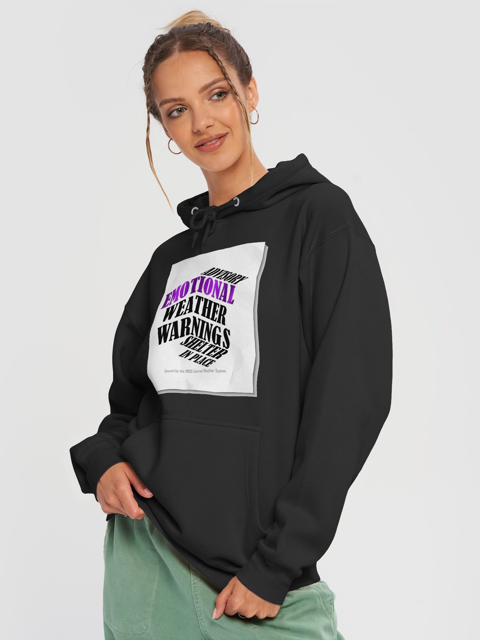 Emotional Weather Warning Hoodie – IWS Official Advisory product image (2)