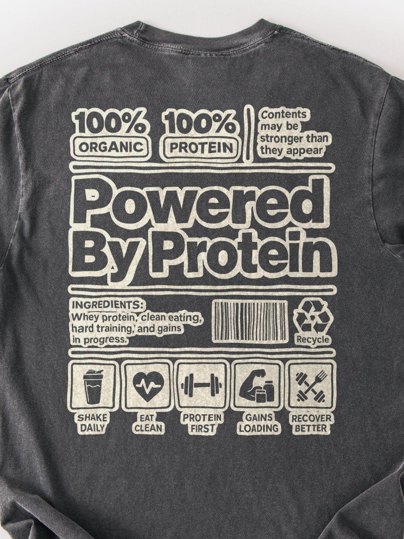 Powered by Protein Oversized Gym Tee | Gym Shirt for Men product image (2)
