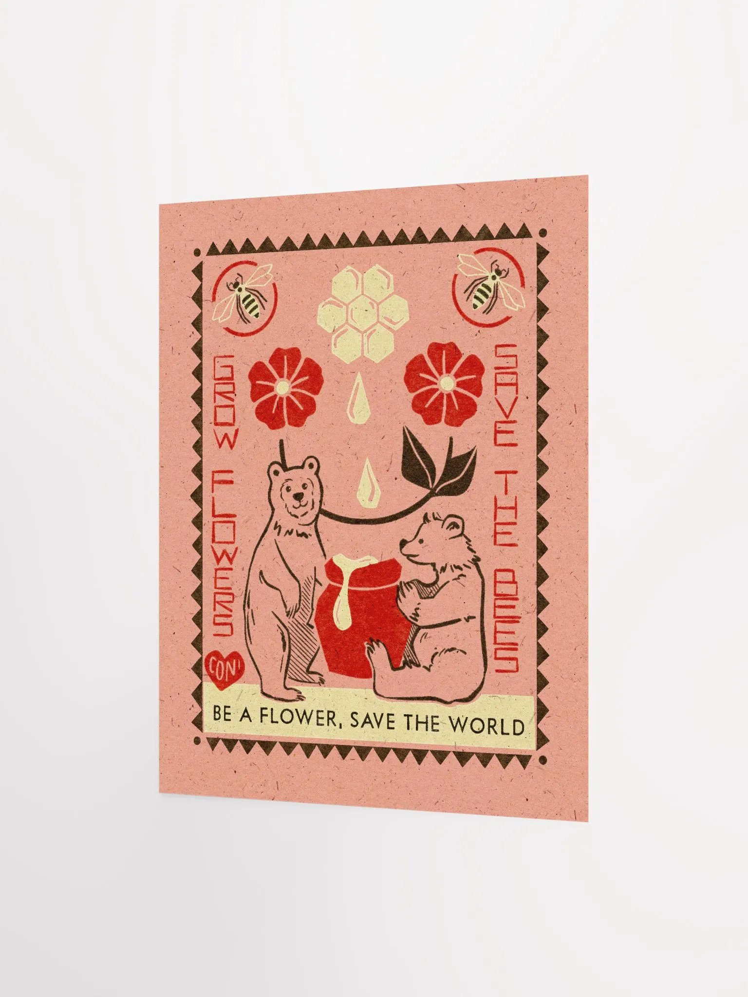 Save the Bees Pink print product image (2)