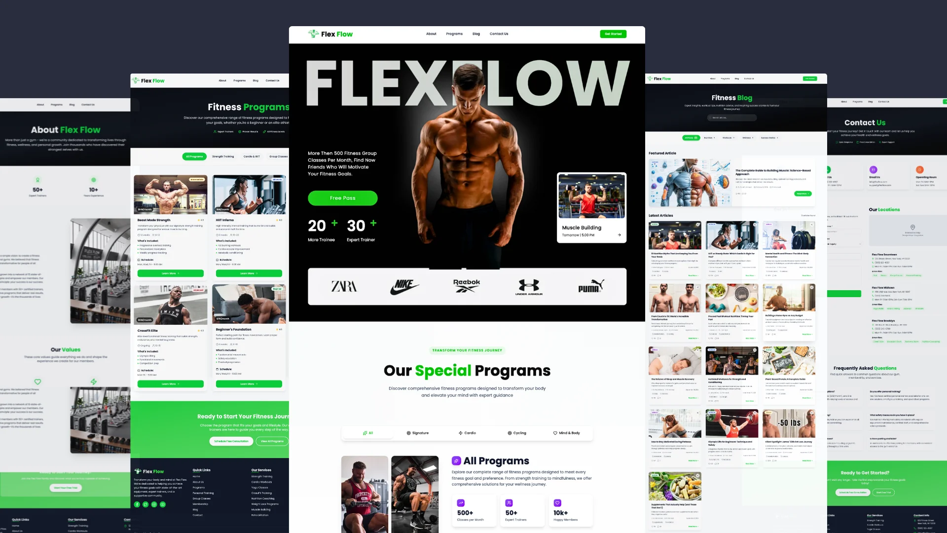 Modern Fitness Website with Next.js 15, Tailwind CSS, Shadcn UI & AOS Animation product image (4)