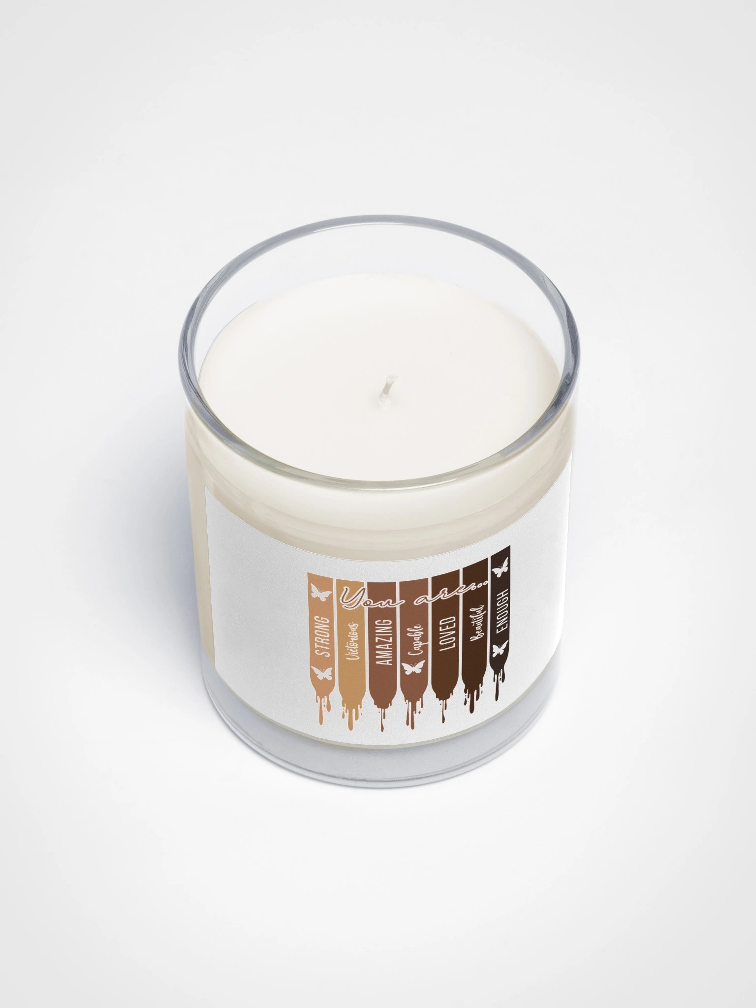 Melanin Stripes Unscented Soy Wax Candle for Black Women product image (3)