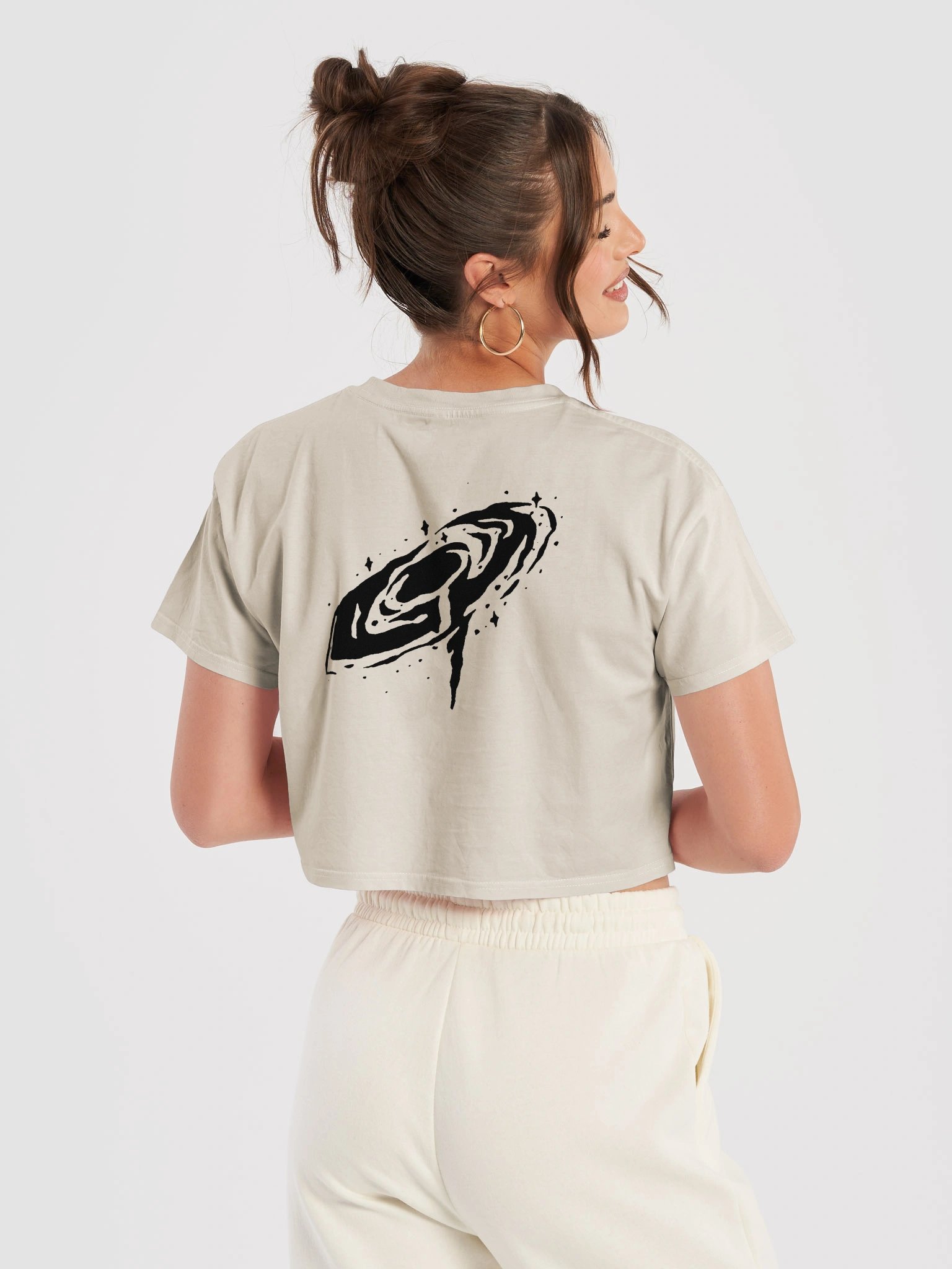 Crop Shirt Women // Cosmic Vibe (Black Logo) product image (6)