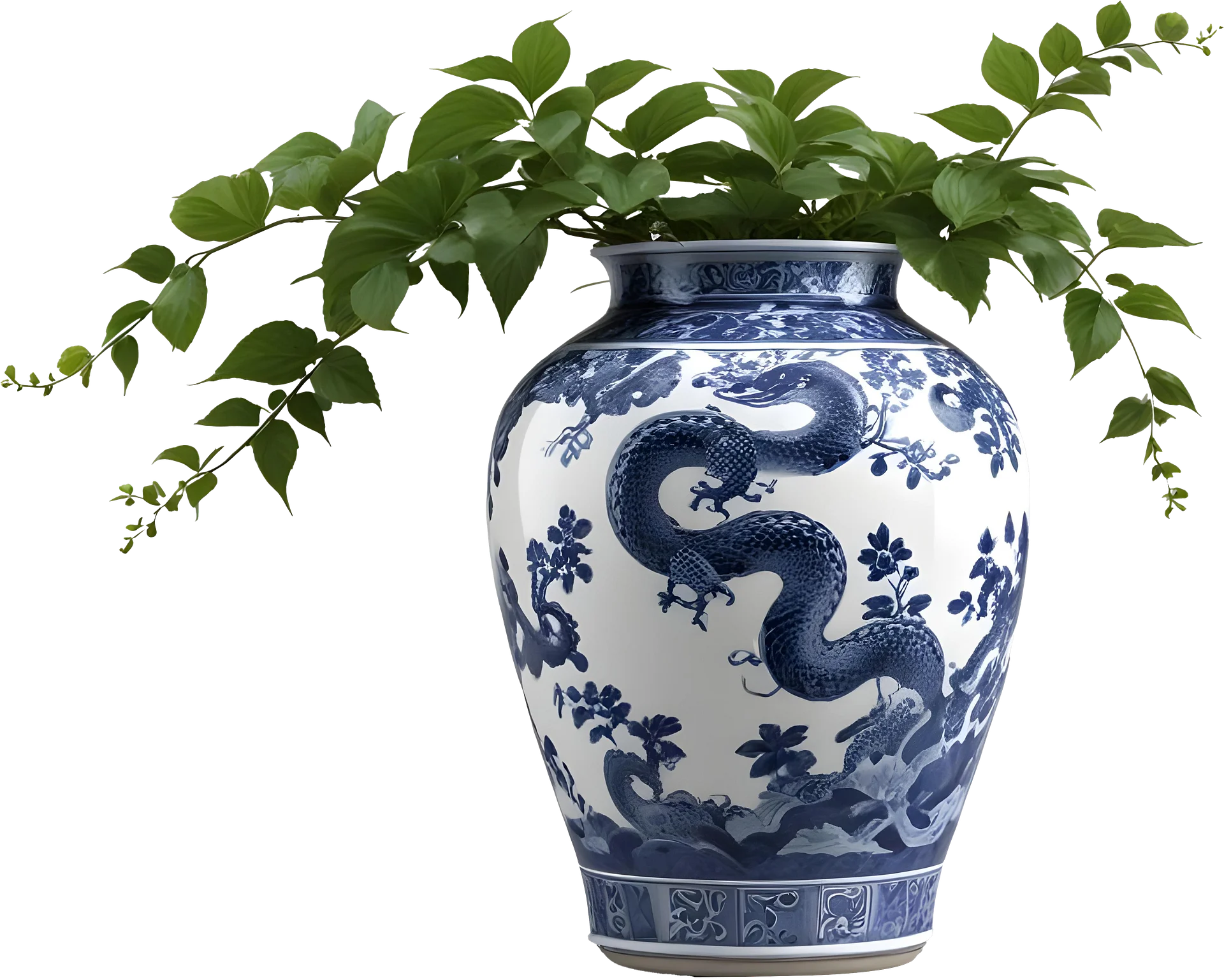 Chinese Art – Dragon Vase Illustration for scene creator PNG product image (1)