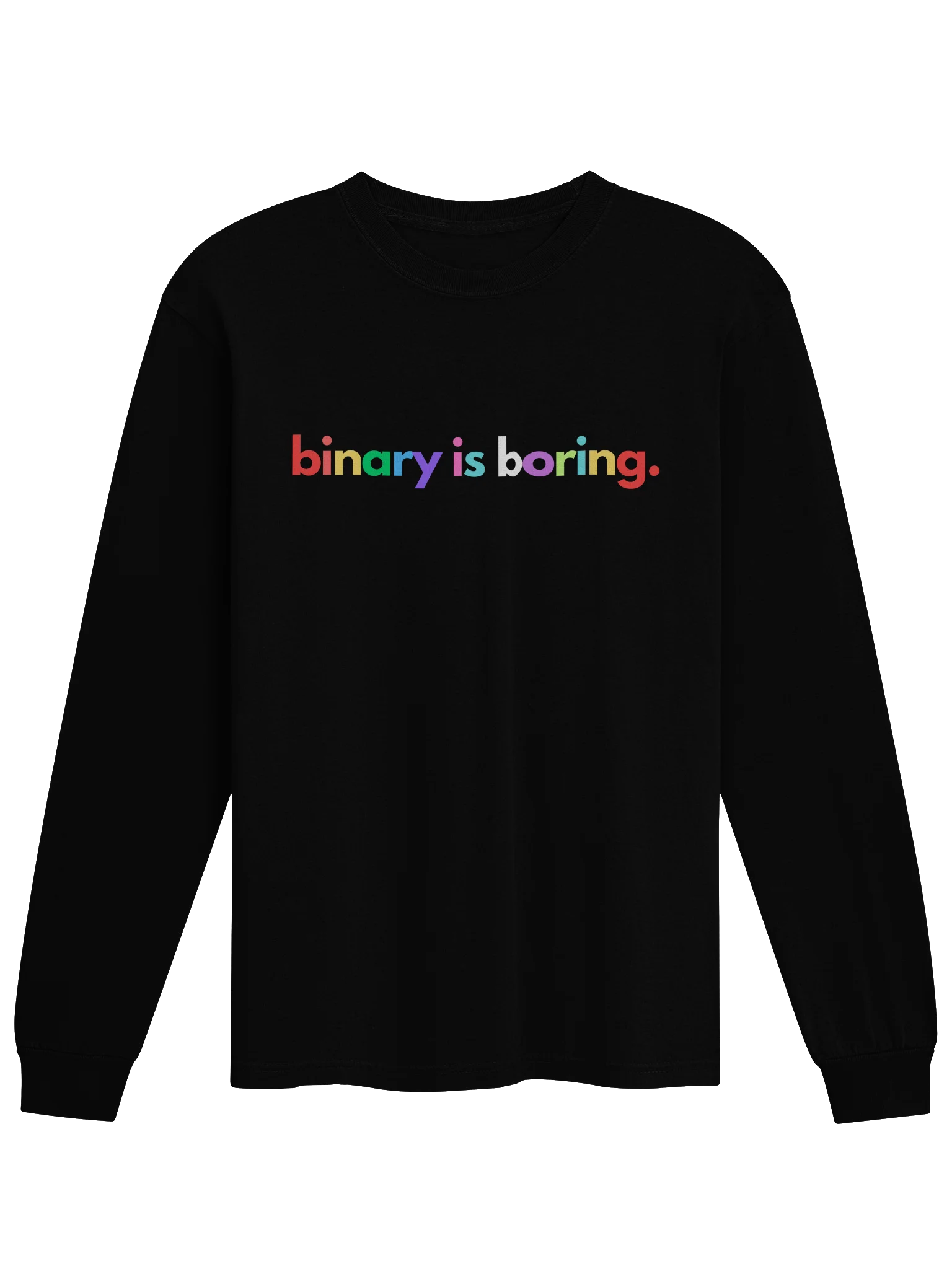 Binary Is Boring (rainbow) long sleeve tee product image (1)
