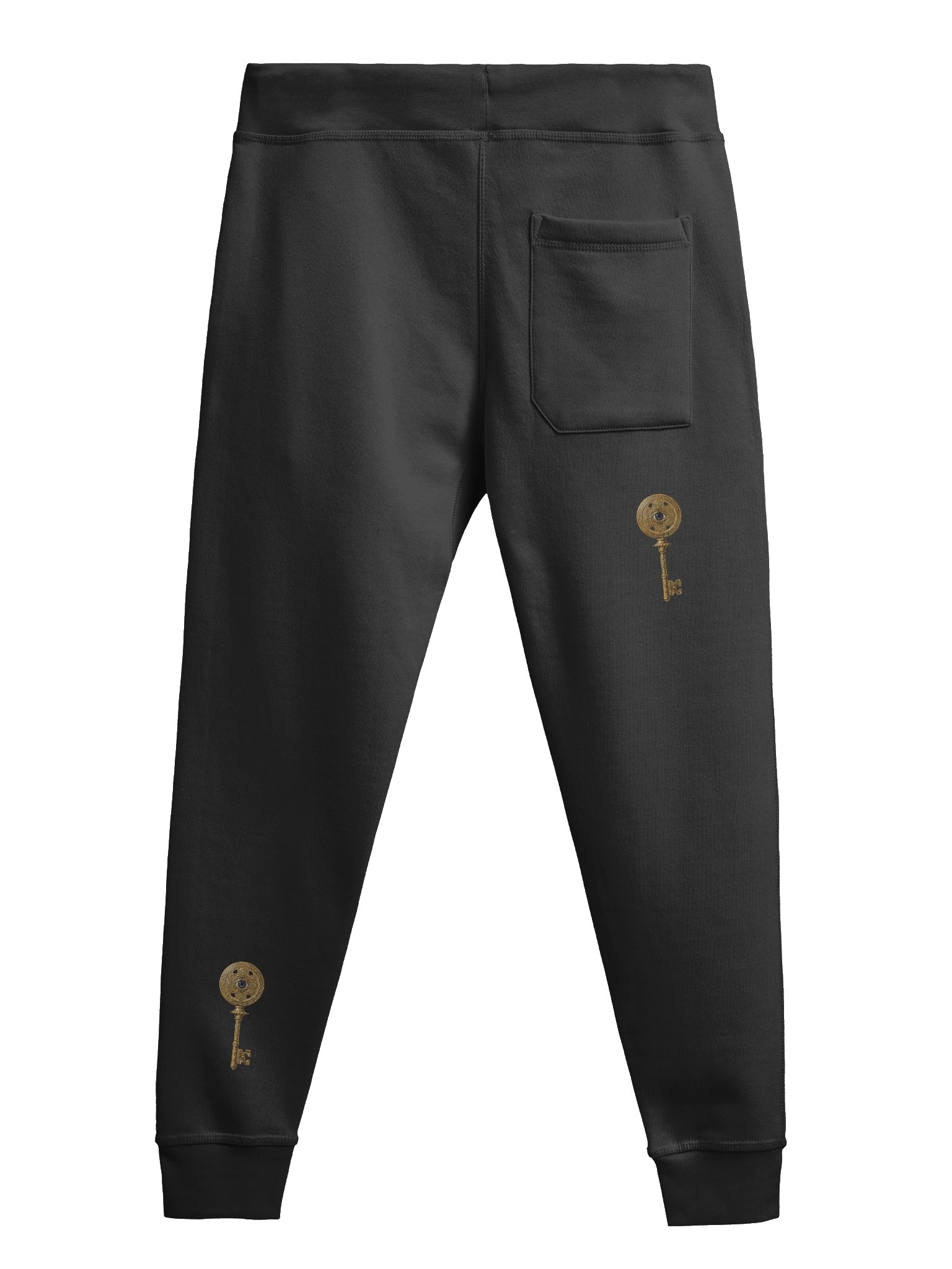 The Gatekeeper’s Key Fleece Joggers – Diagonal Dual Leg Print | Black | Lane Seven LST006 product image (2)