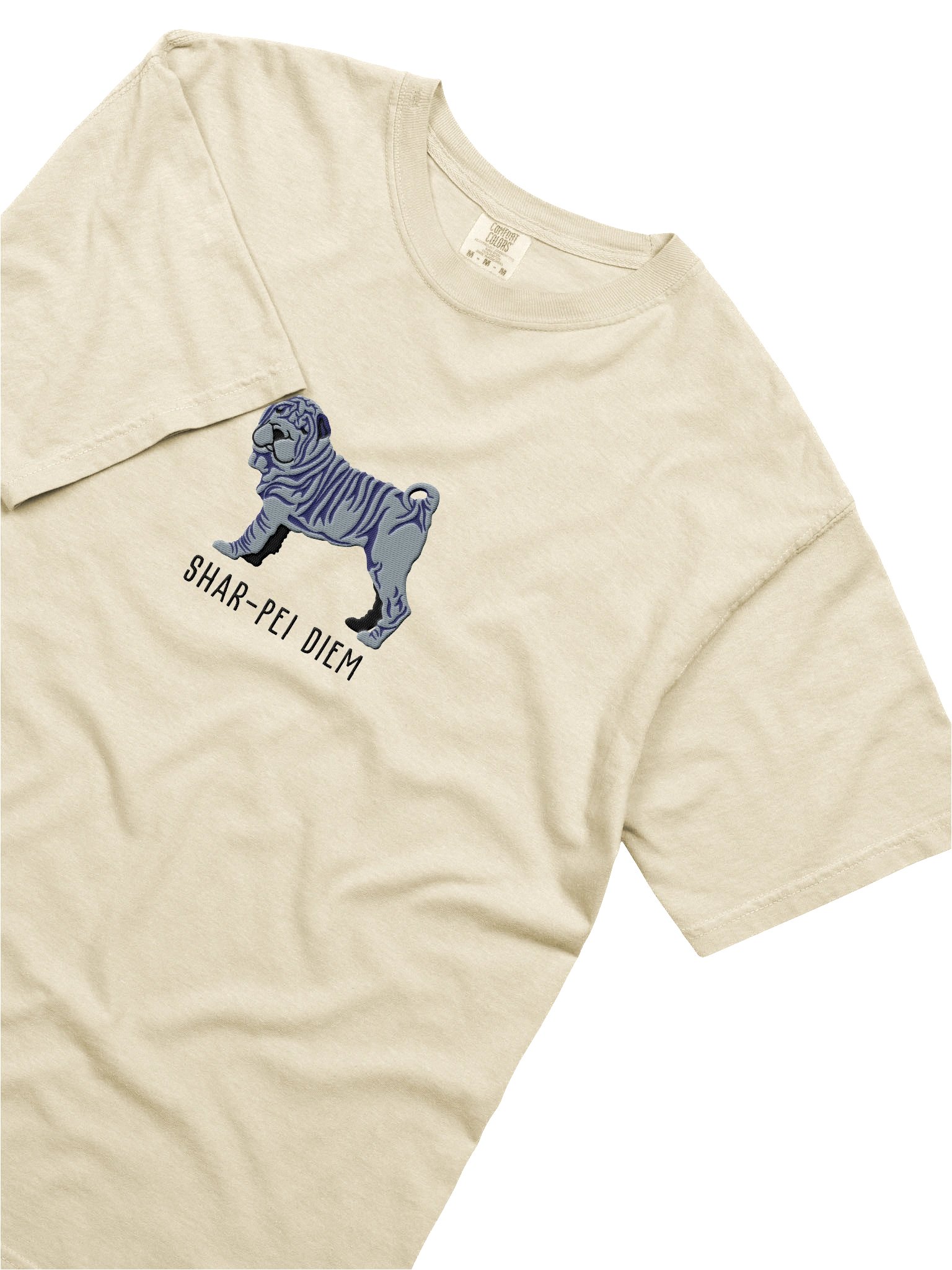 Shar-Pei Diem T-Shirt(Embroidered) of a Chinese Shar-Pei(Blue) product image (8)