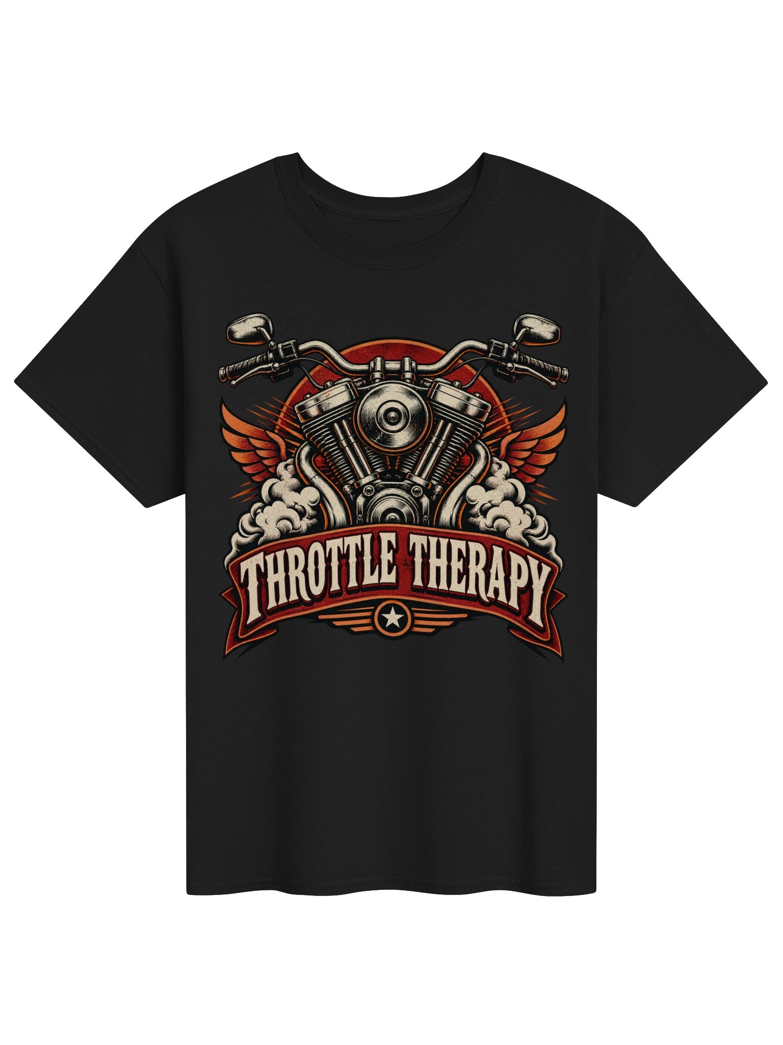 Throttle Therapy Vintage V-Twin Motorcycle T-Shirt product image (1)