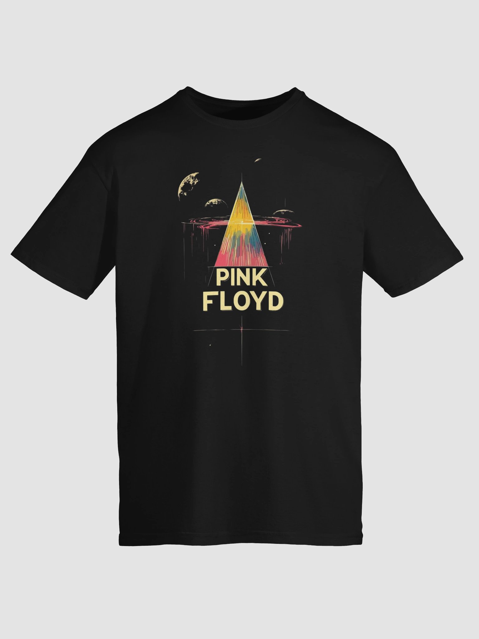 Pink Floyd Prism Art T-Shirt | Psychedelic Dark Side Inspired Triangle Design Rock Tee product image (6)