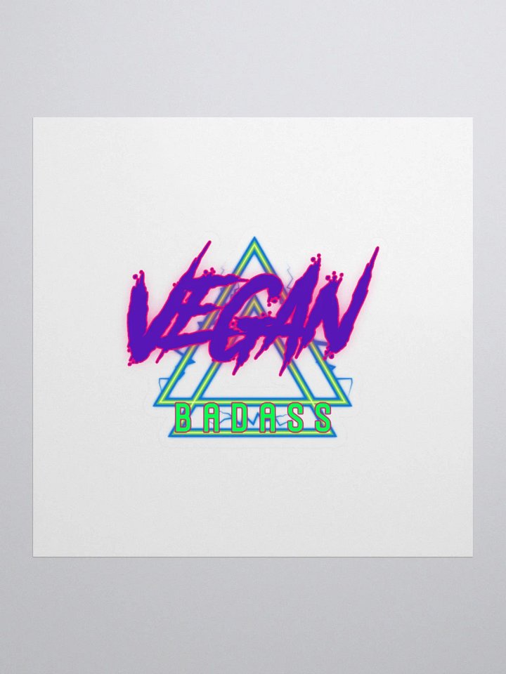 Neon Vegan Badass Kiss Cut Stickers product image (1)