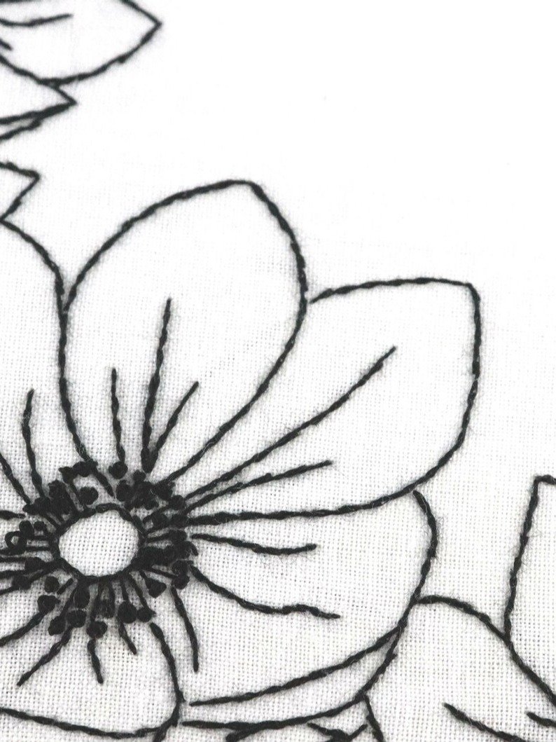 PDF hand embroidery pattern - Anemone floral wreath product image (4)
