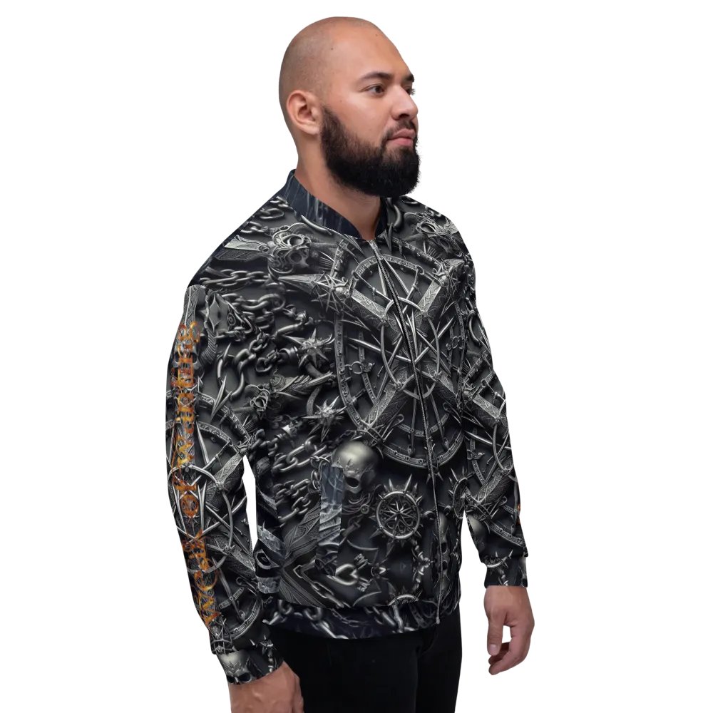 Weak Of Wanting Gothic Logo Bomber Jacket product image (4)