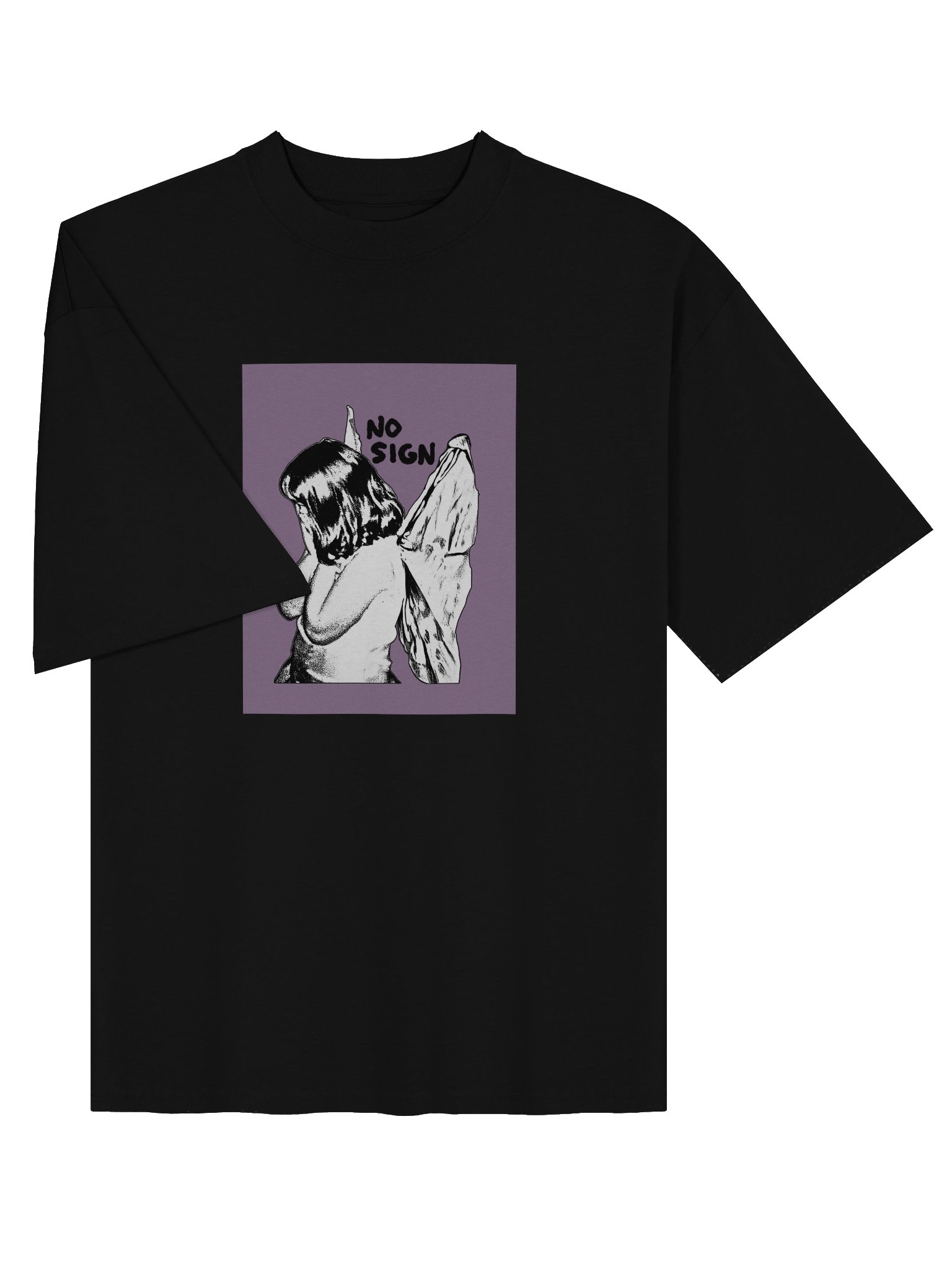 "NO SIGN" purple unisex boxy tee product image (5)