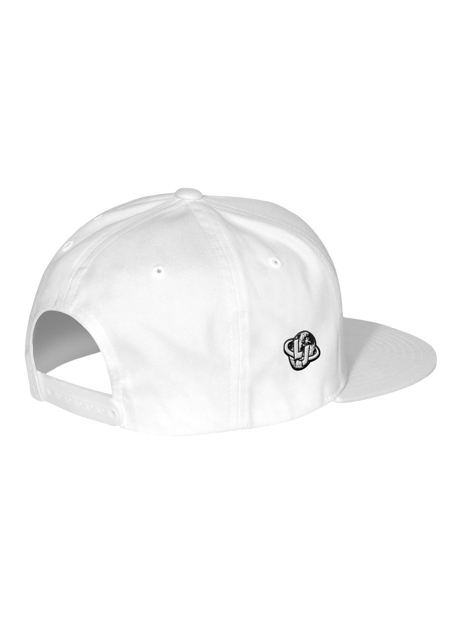 "Icon" Flat Snapback Cap in White product image (3)
