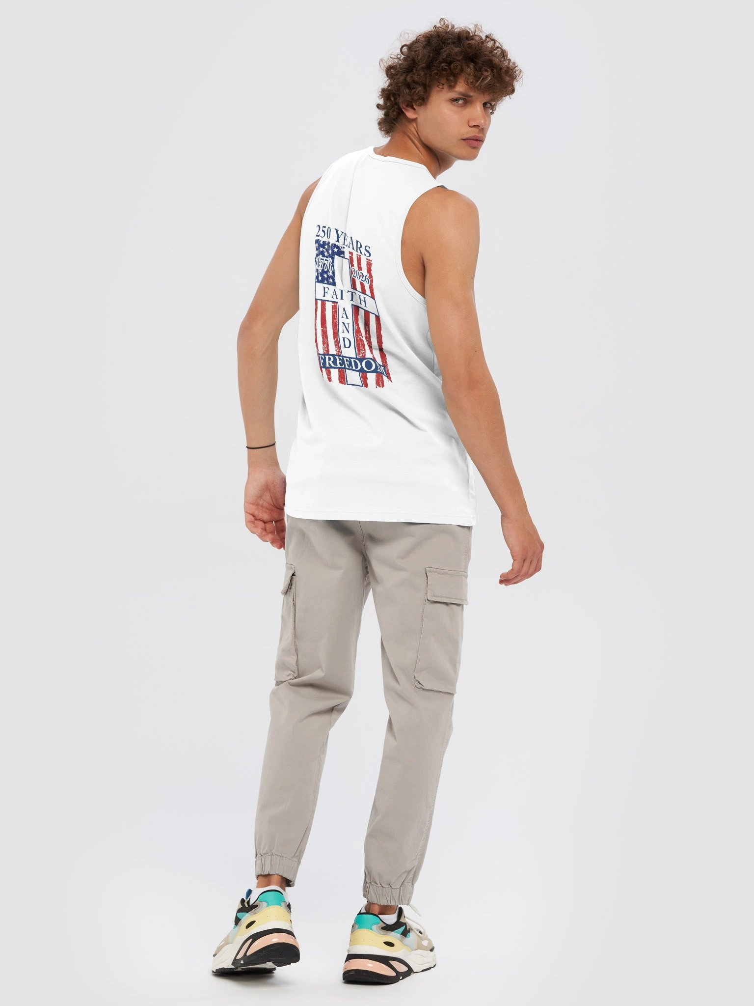 Faith & Freedom 250 Men’s Tank — Banner Edition product image (6)