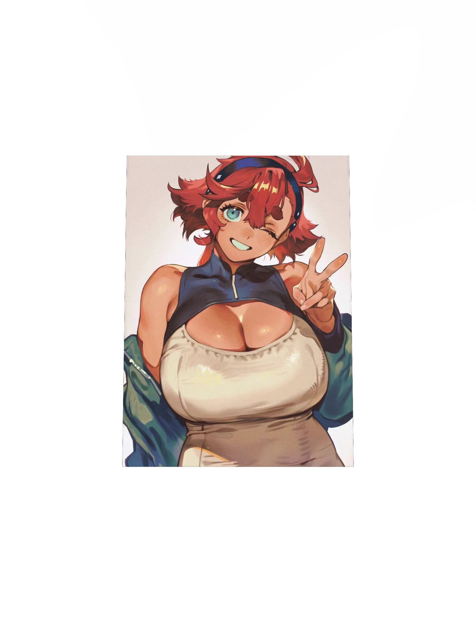 Red Hair Peace Sign Girl Print product image (4)