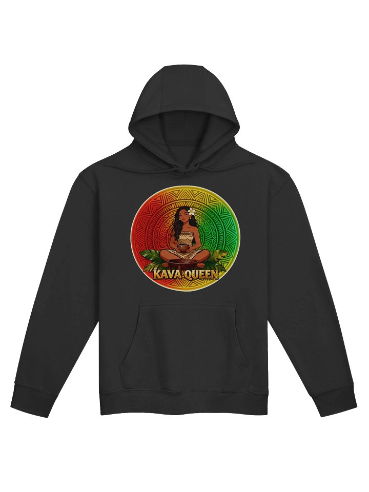 Kava Queen Hoodie – Polynesian Island Woman Kava Art | Reggae Rasta Island Vibes product image (1)