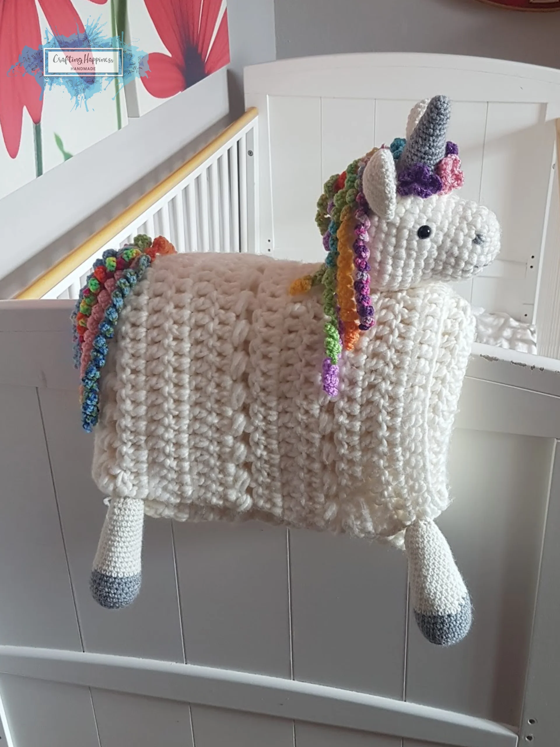 Rainbow Unicorn Baby Blanket Crochet Pattern: 3-in-1 Folding Toy (PDF Pattern) product image (5)