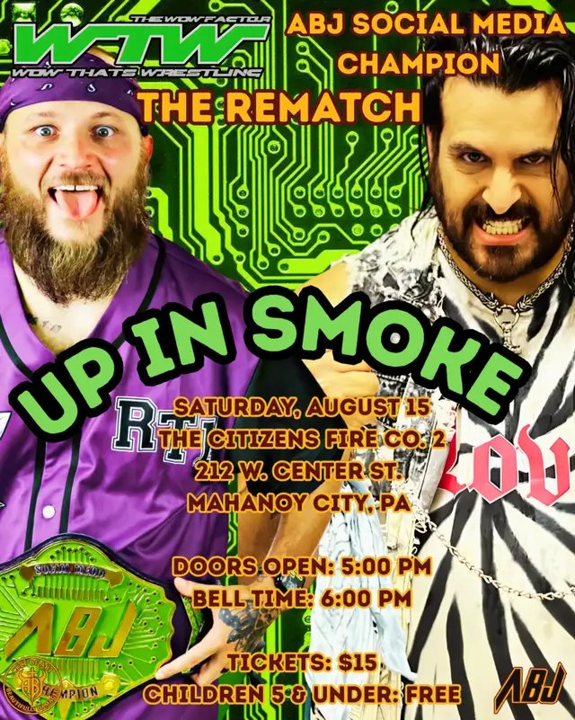 IT'S PERSONAL. The personal attacks are over. Now it's time to fight.  ABJ Social Media Championship Devin Thrasher (c) vs. Draven Blaze 📍 WTW – Mahanoy City, PA 📅 Aug. 15 Anything can happen when respect is gone. WTW: https://youtube.com/@wowthatswrestling⁠� #WTW #ABJSMC 