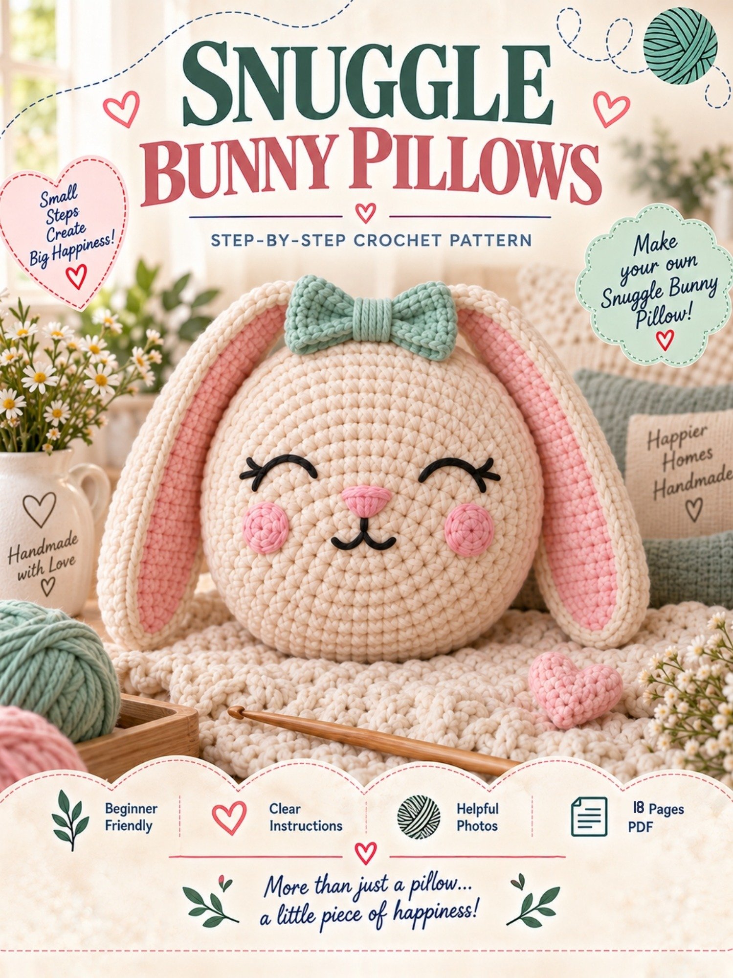 Easy Crochet Bunny Pillow Pattern product image (1)