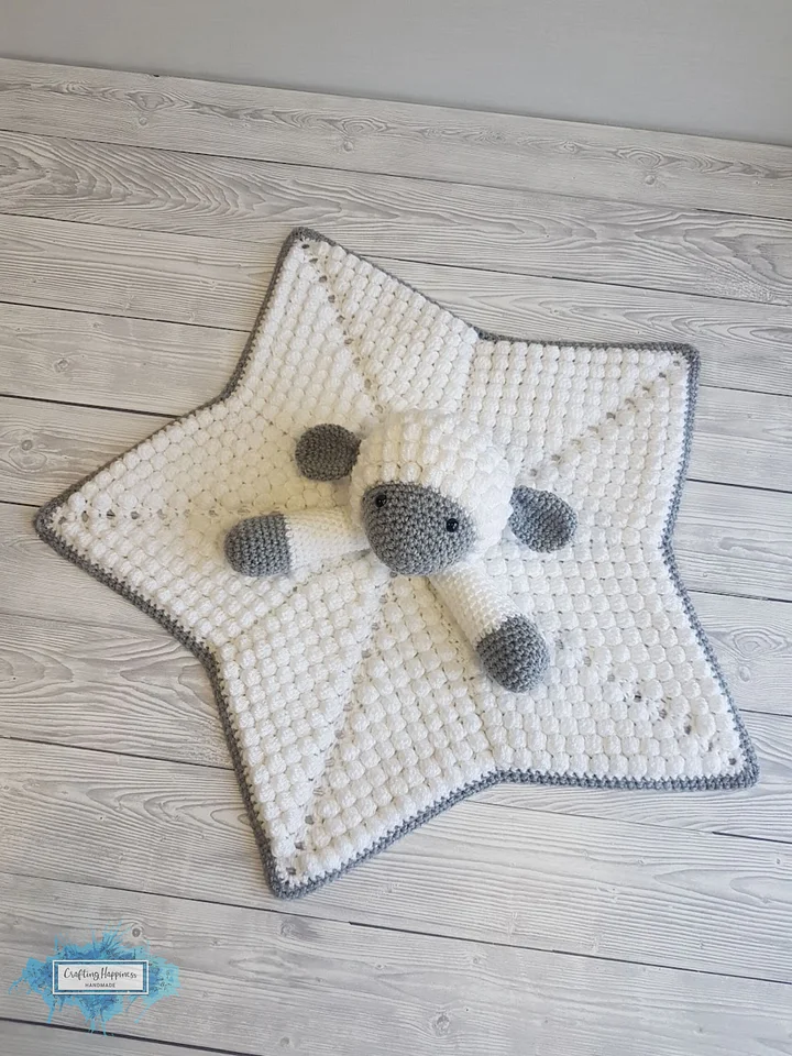 Crochet Lamb Lovey Pattern Baby Comforter Blanket (PDF Pattern) Crafting Happiness product image (2)