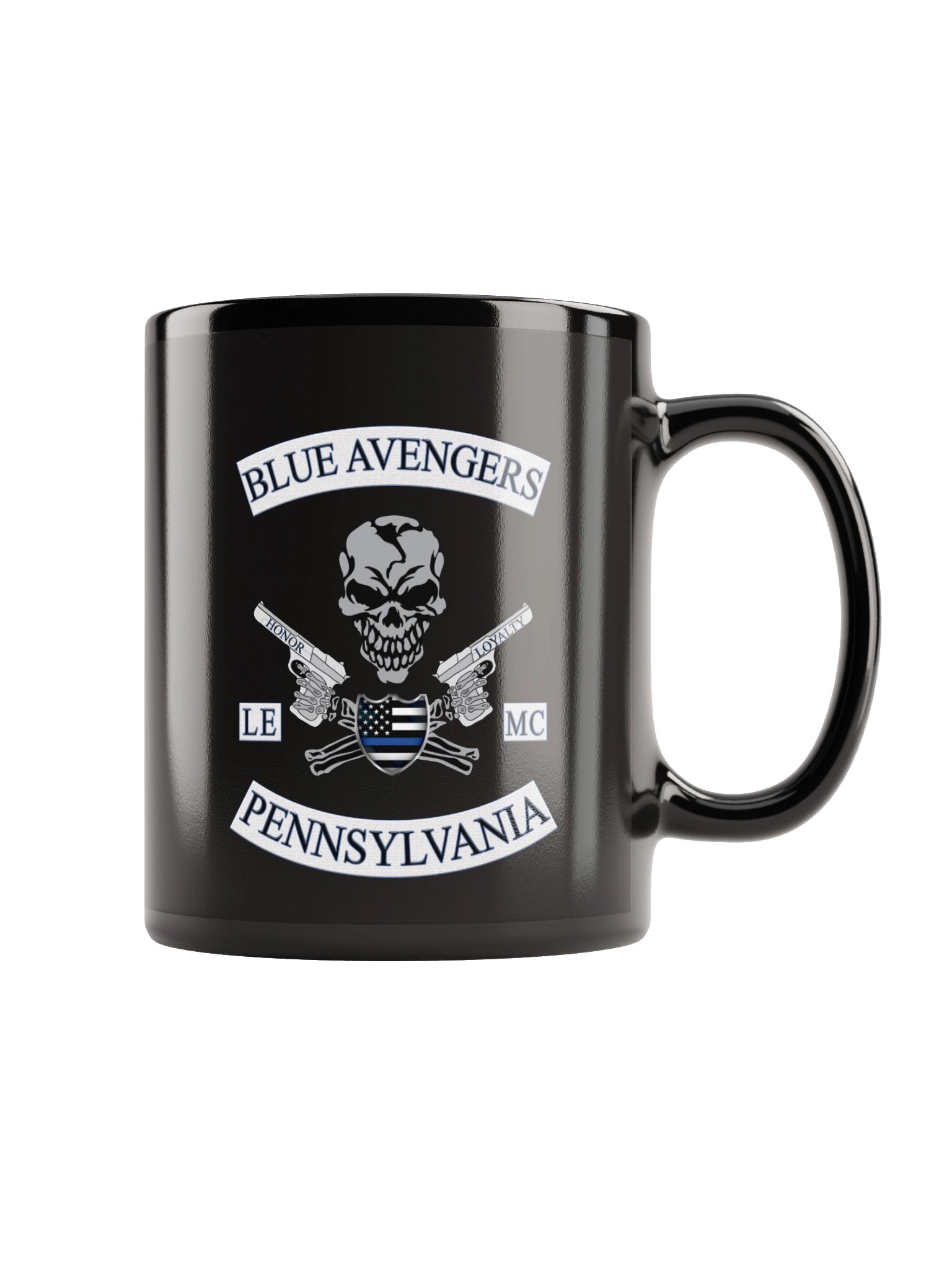 Blue Avengers MC Logo Black 11 oz Mug product image (1)