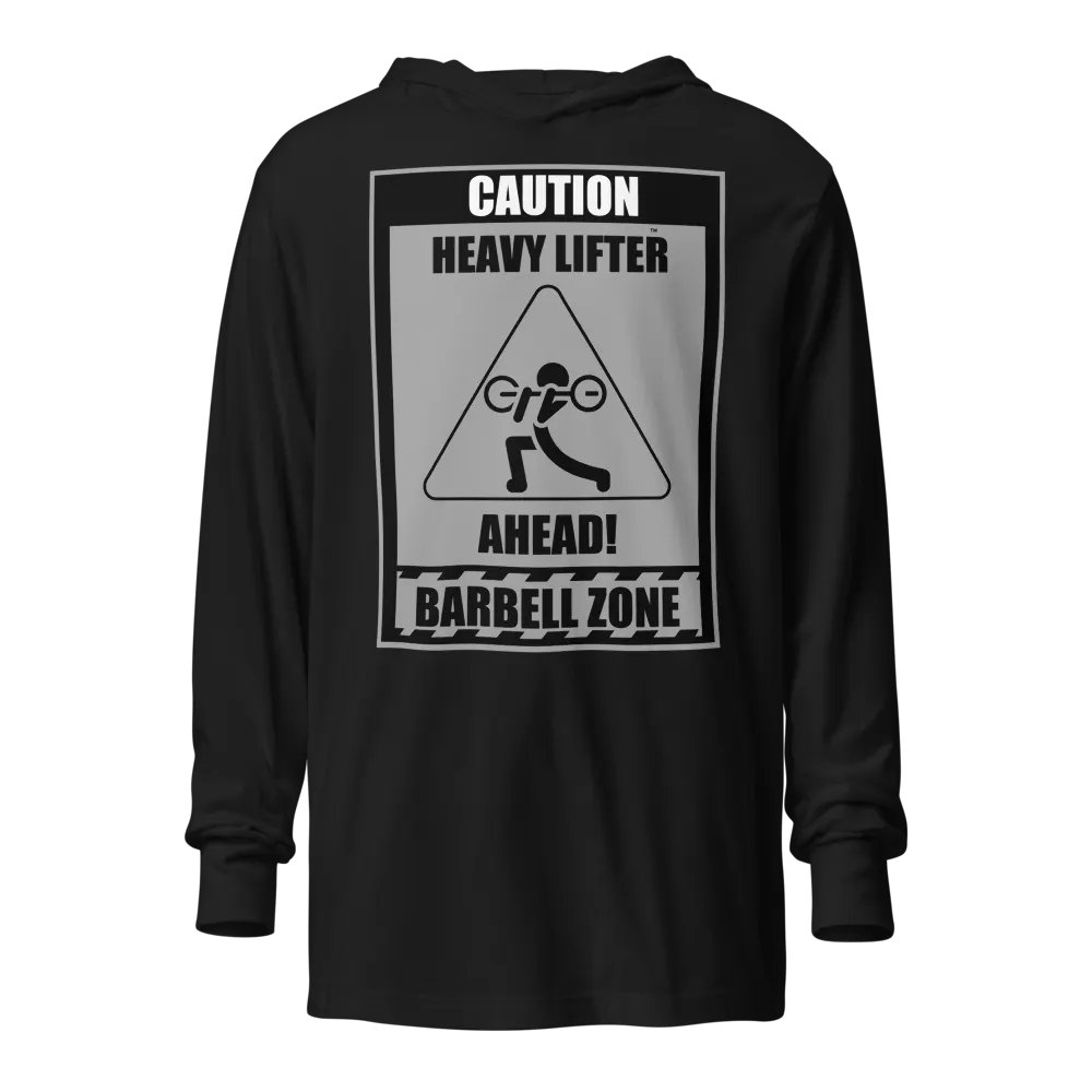 Caution Heavy Lifter Ahead Black/Gray Logo Hooded Tee product image (1)