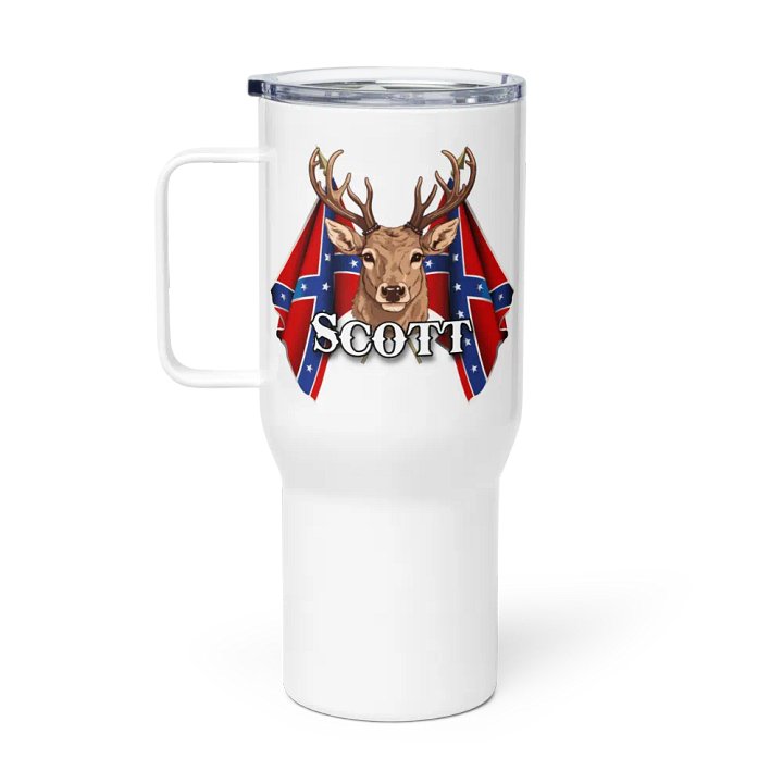 "Scott" Rebel Redneck Deer - Travel Mug w/ Handle product image (1)