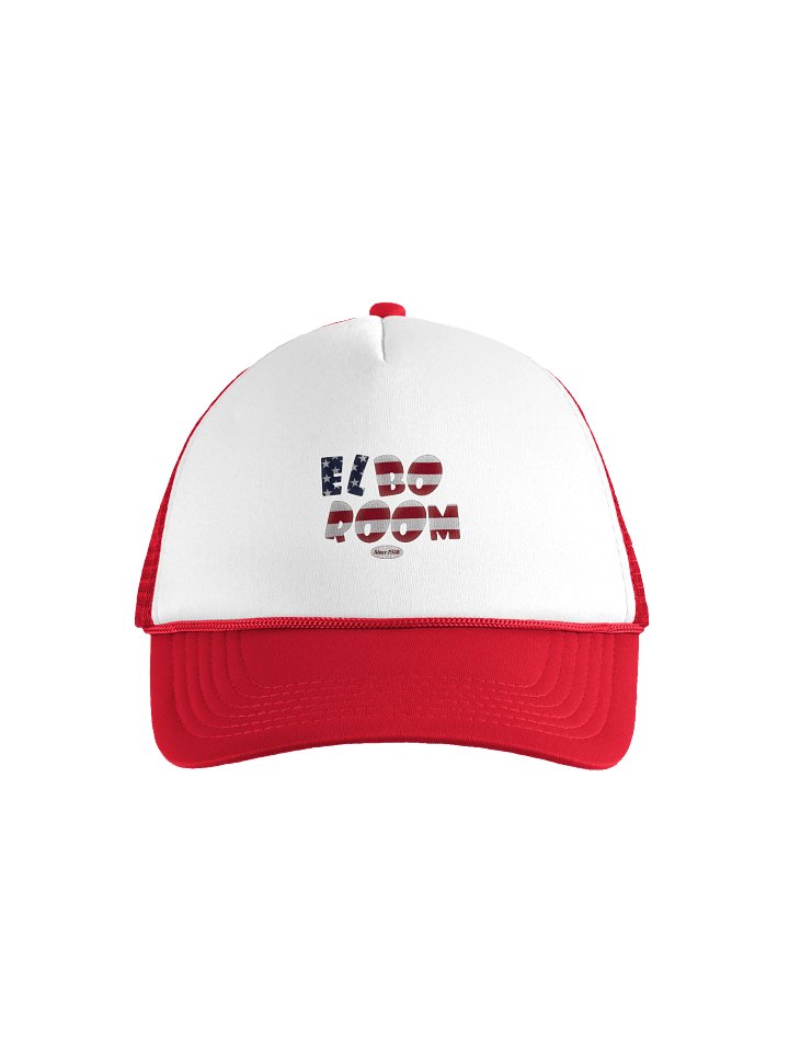 Elbo Room Retro Flag Text Trucker Hat | Red & White Edition product image (1)