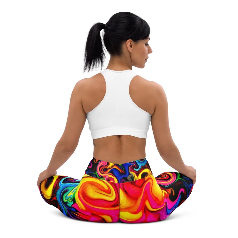 Vibrant Rainbow Patterned Yoga Pants | Bold & Colorful Leggings for Everyday Use product image (12)