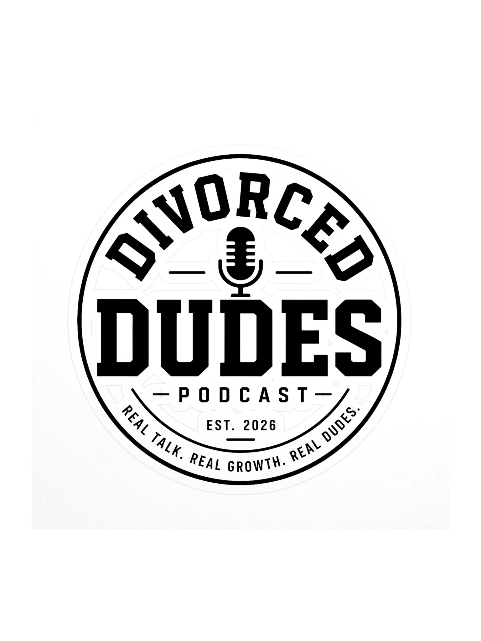 podcast logo black and white sticker product image (1)