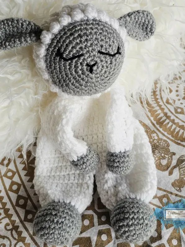 Lamb Ragdoll Crochet Pattern - Baby Lovey Blanket (PDF) - Crafting Happiness product image (4)