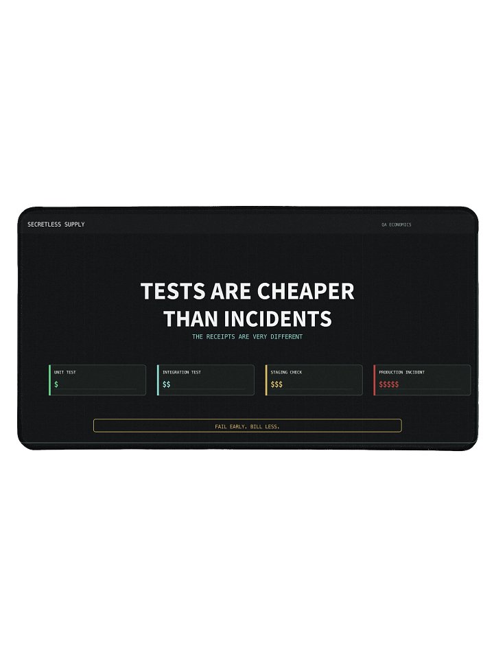 Tests Are Cheaper Than Incidents Desk Mat product image (1)