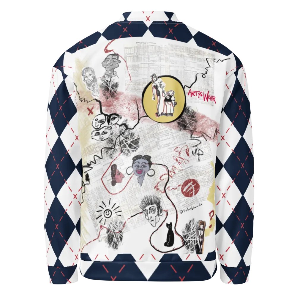 ArtToon 'Argyle' Unisex Bomber Zip Jacket product image (2)