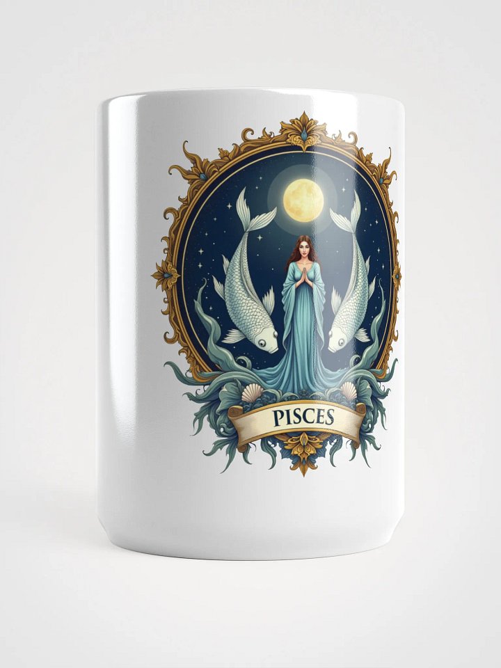 Pisces Zodiac Tarot Design - Ethereal Fish and Mystic Goddess product image (1)