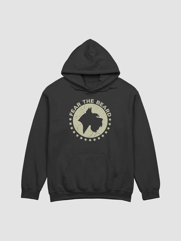 Fear the Beard (White) Hooded Sweatshirt | Retro-Style Hoodie for Schnauzer Dog Owners product image (1)