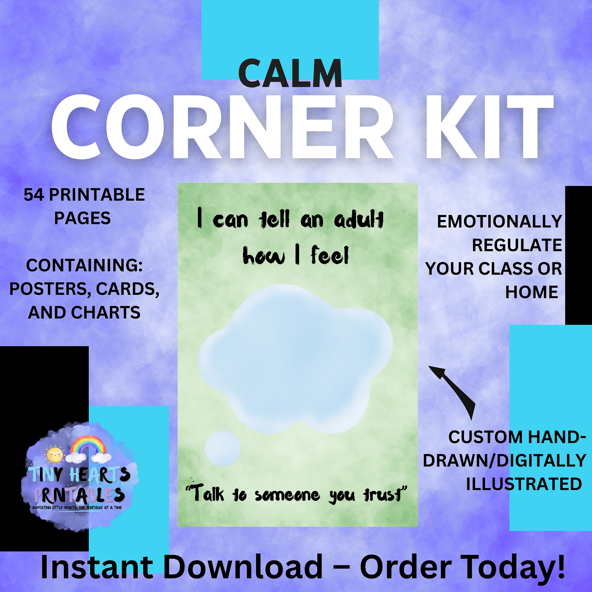 Emotions & Regulation Printable Bundle | Zones of Regulation Posters, Calming Cards, Visuals, Communication Cards SEN EYFS product image (6)
