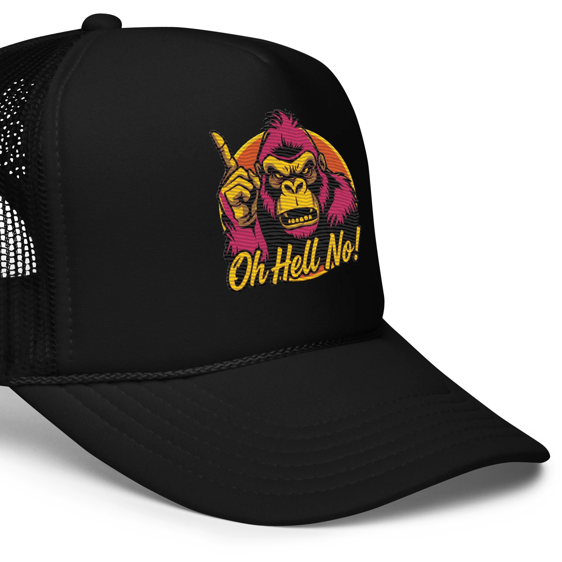 Oh Hell No Funny Flamingo Color Design Trucker Hat product image (2)