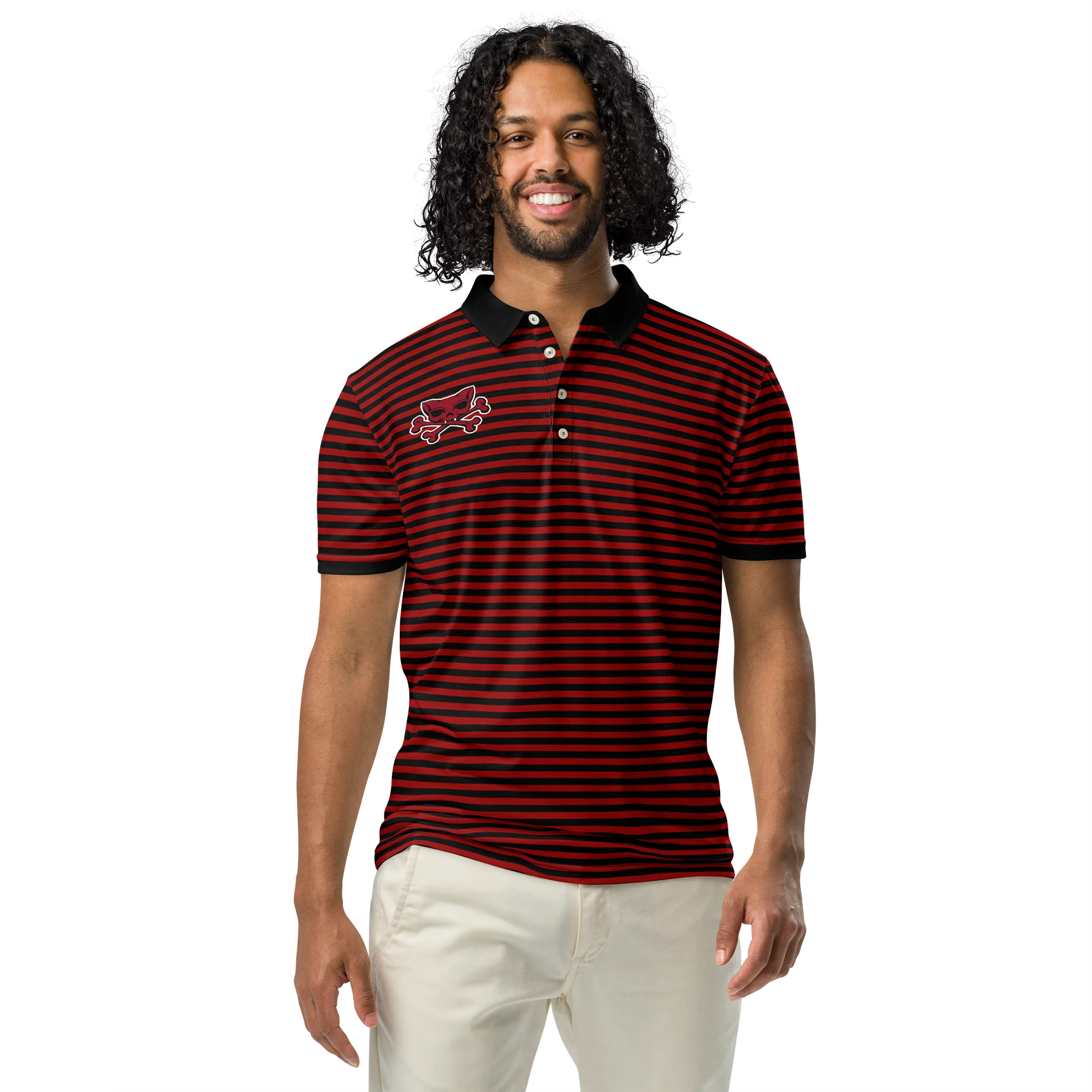 Red and Blaque Red Kat Skull Polo product image (3)