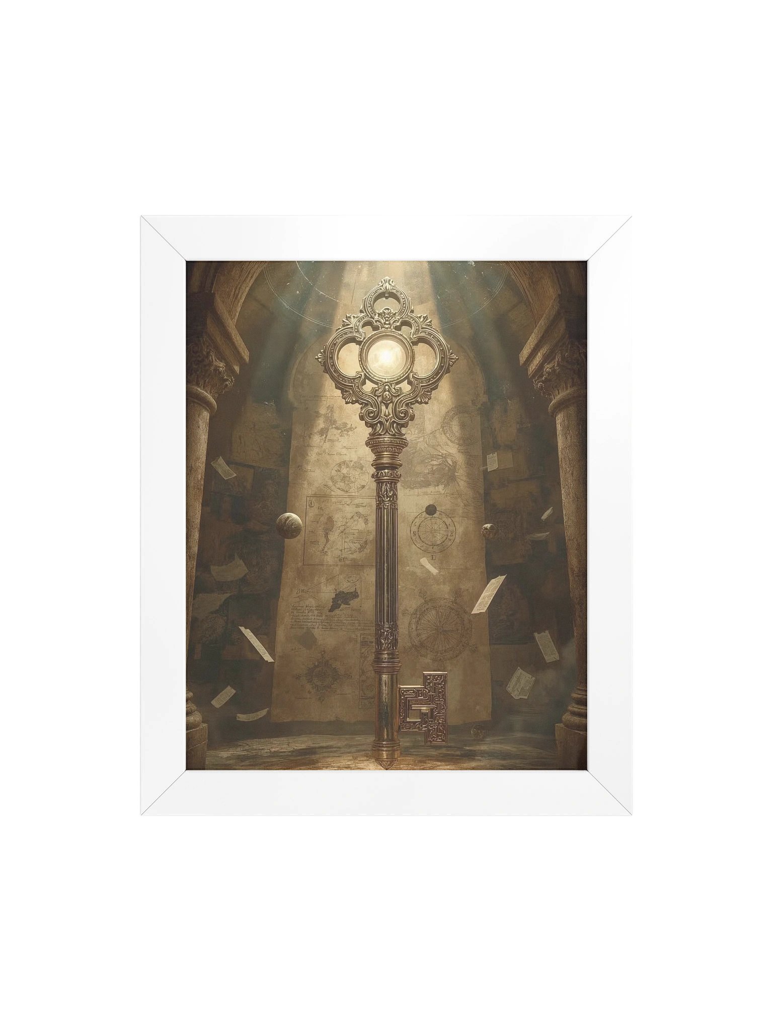 The Gatekeeper’s Key – Eternal Archive | Framed Vertical Poster (White Frame) product image (17)
