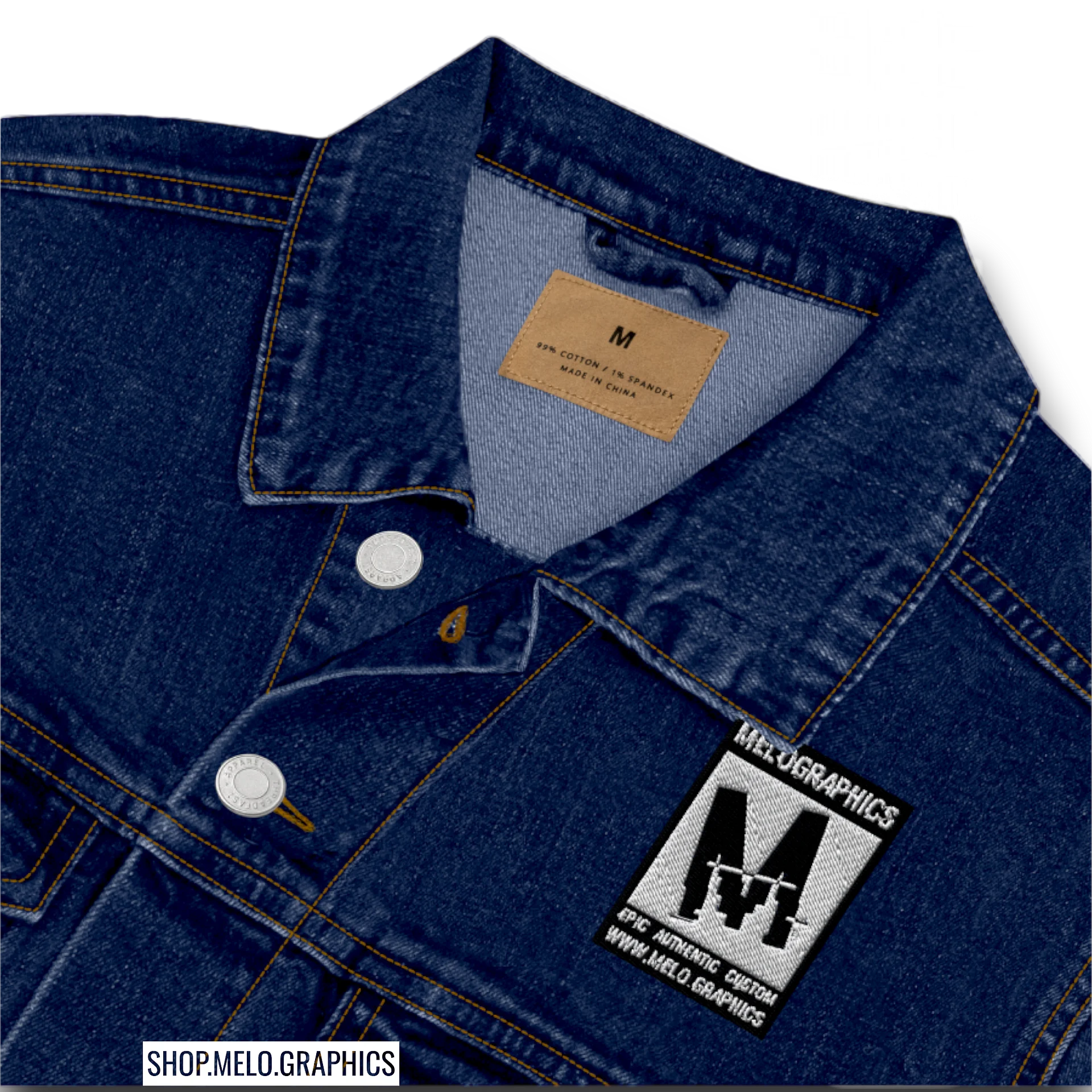 Rated M: White Stitched - Denim Jacket | #MadeByMELO product image (2)