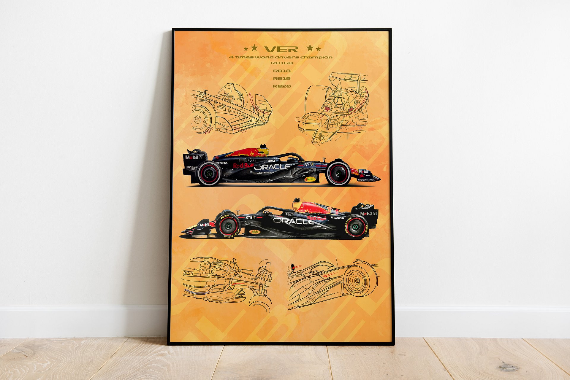 DIGITAL Max Verstappen 2024 Champion, orange army, RB20 Red Bull Racing, Verstappen, Formula-1, F1 Posters, F1 Art, Formula 1 Wall Art Gifts for Him product image (1)
