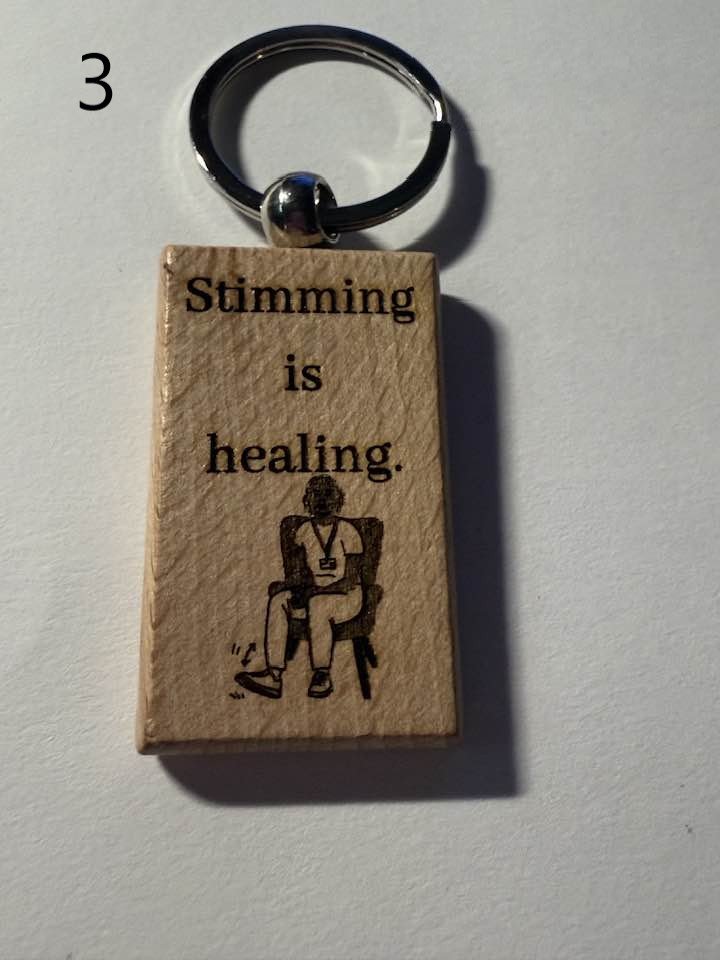 Wooden Engraved Neurodivergent Keychains | ADHD, Autism, Anxiety, and More (1) product image (3)
