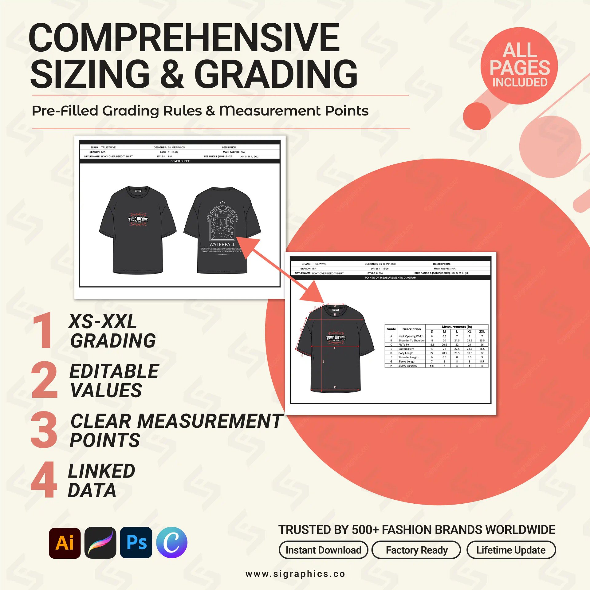 Boxy Oversized T-Shirt Tech Pack Template product image (6)