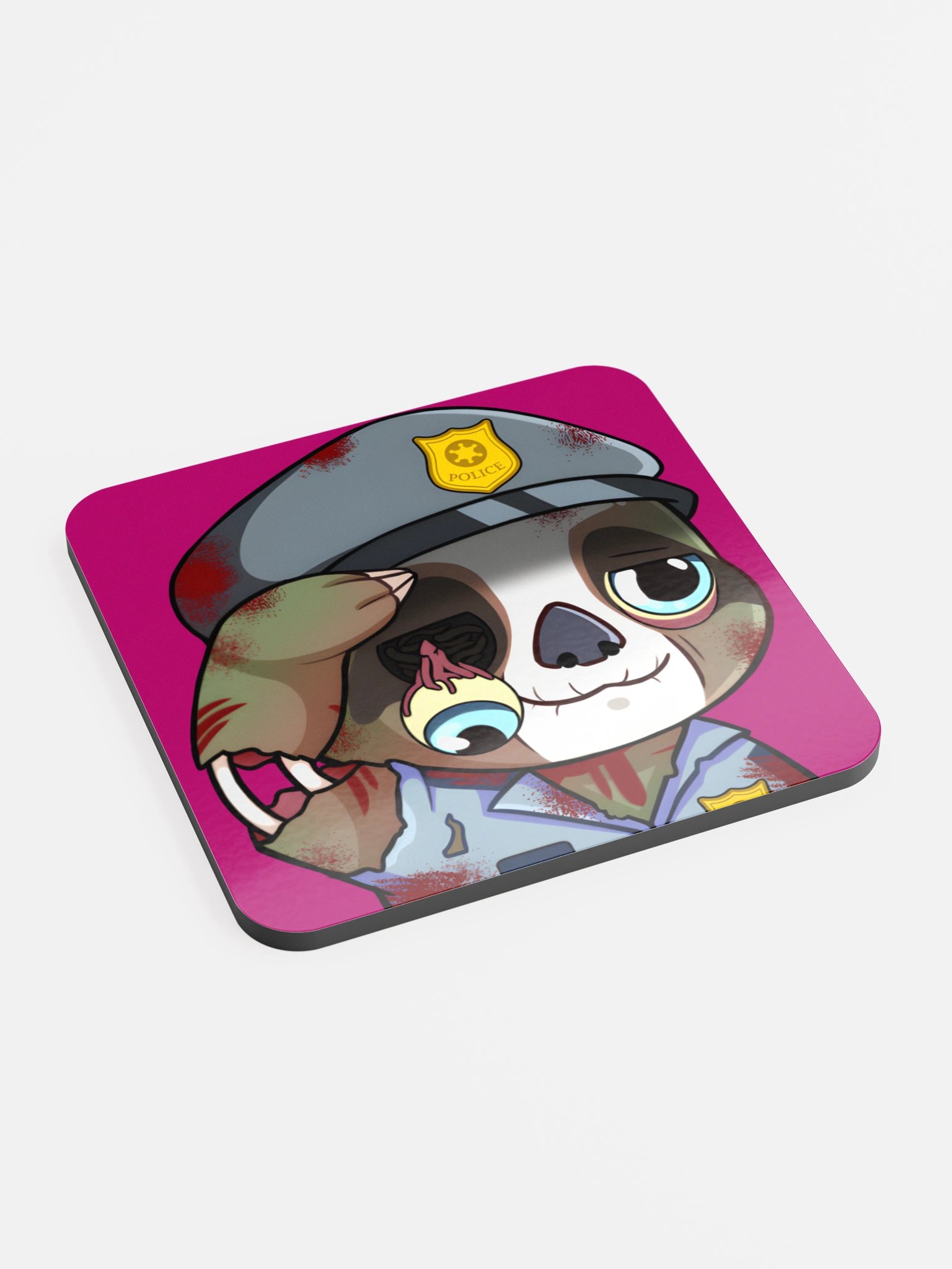 Sloths Zombie Cop Coaster product image (2)