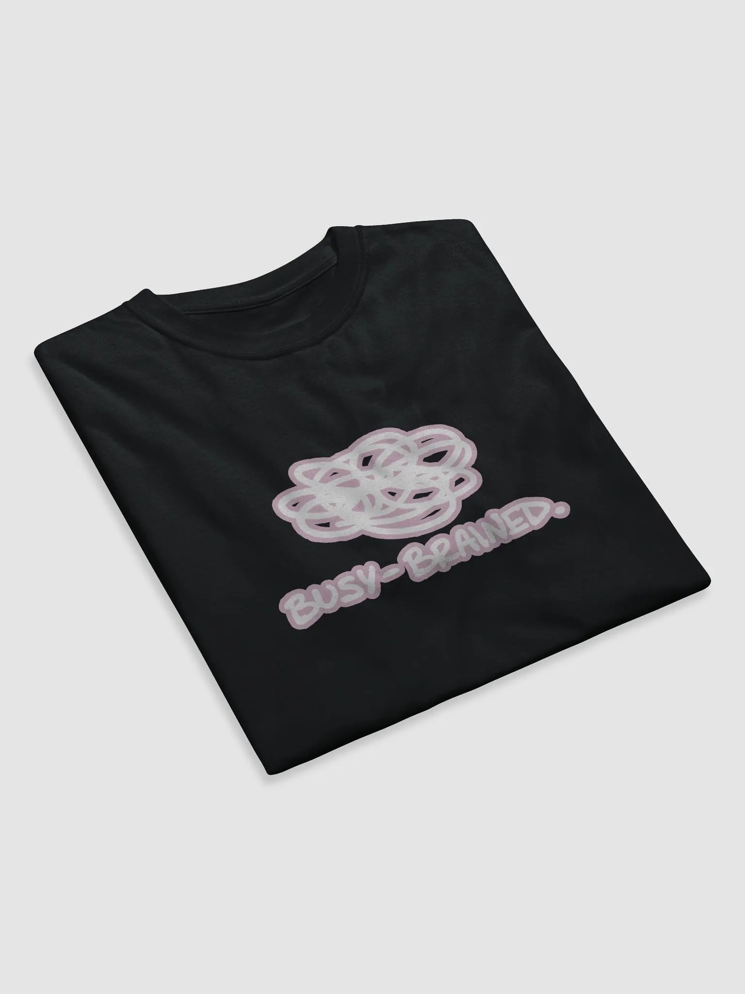 BUSY-BRAINED (lined design, #E1B9CE) unisex eco tee product image (7)