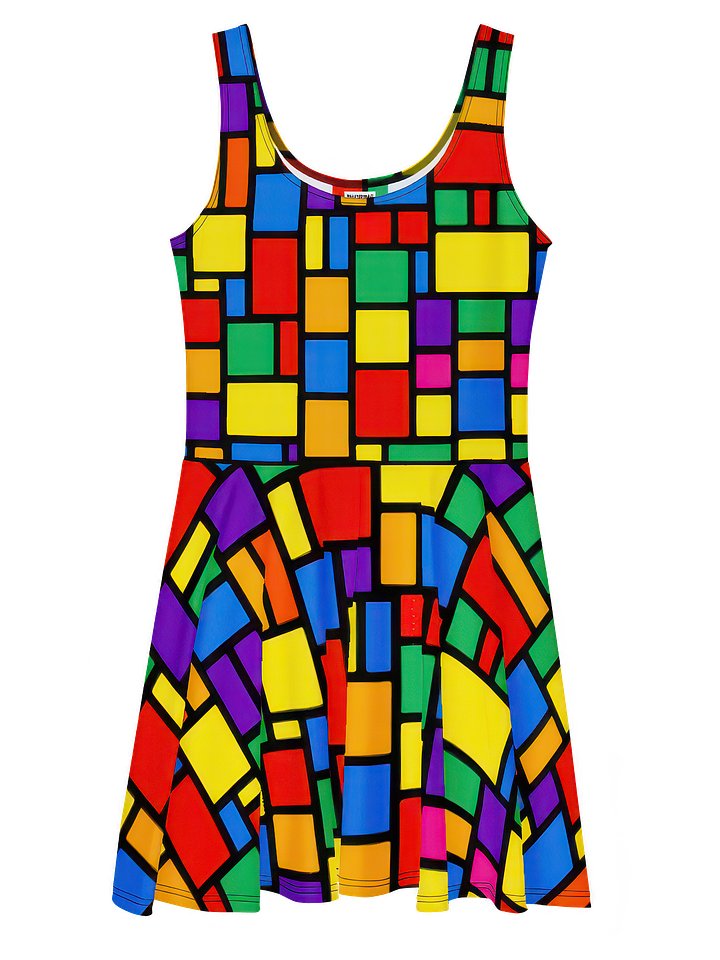 Color Block Geometric Art Dress product image (2)