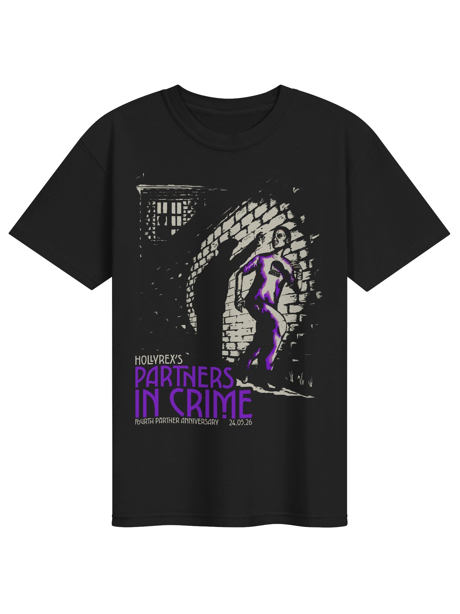 HollyRex Partners In Crime Four Year Partner Anniversary LIMITED EDITION T-Shirt! Purple product image (1)