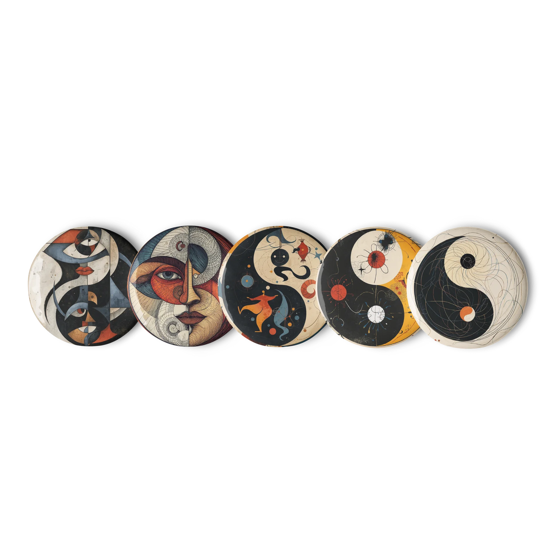Cosmic Balance Art Pins (set 1) – Abstract Yin & Yang Collection product image (1)