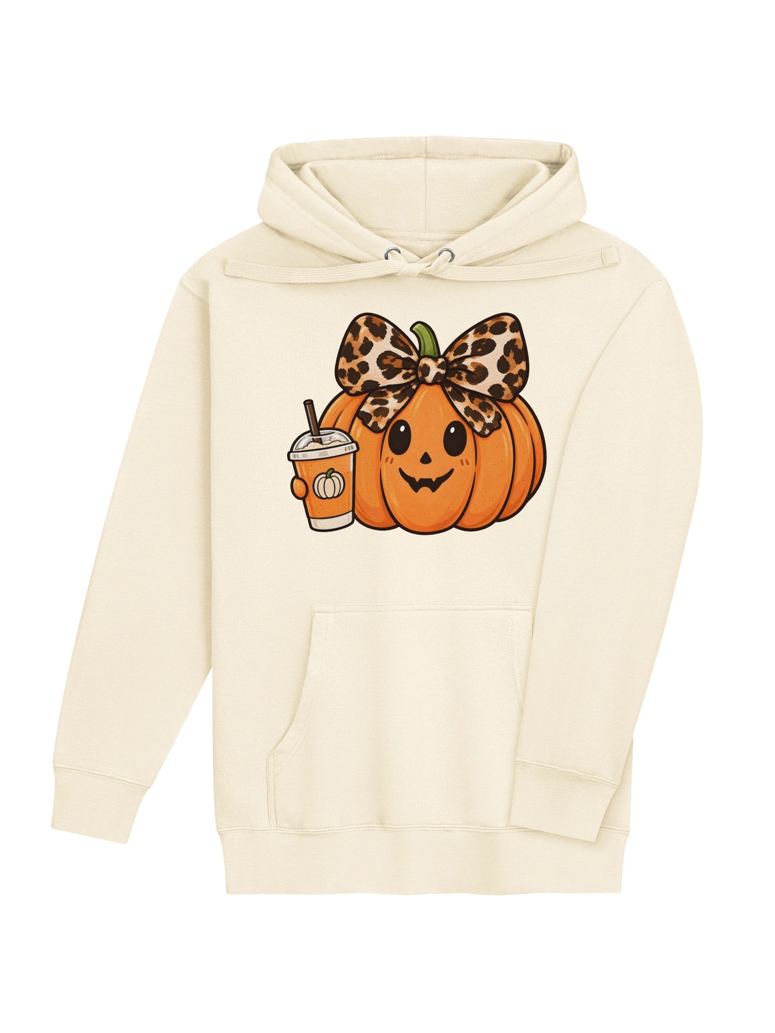 Leopard Bow Pumpkin Hoodie – Fall Drink Halloween Sweatshirt product image (4)