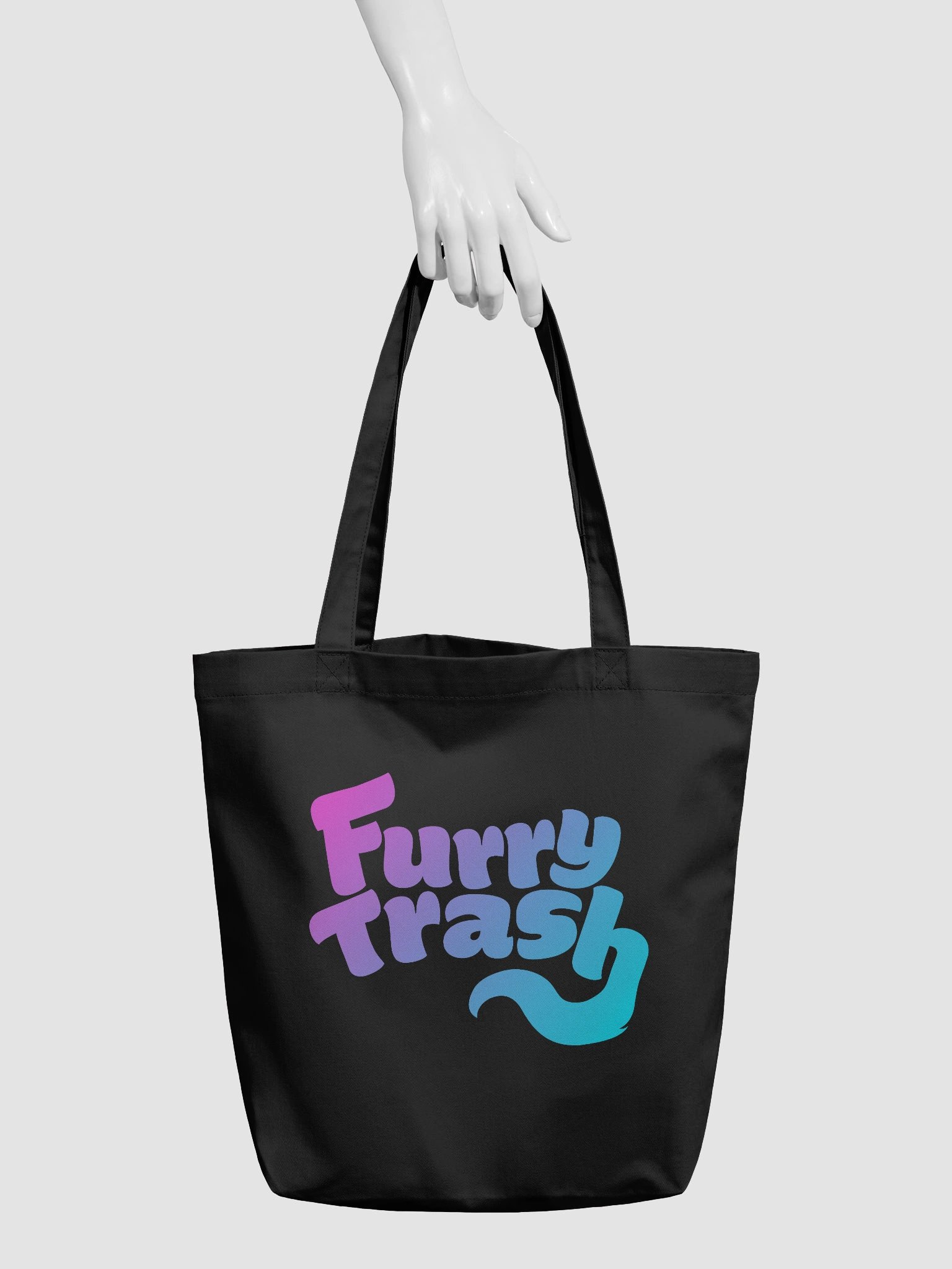 Furry Trash Tote – Bubble Logo (Twilight Gradient) product image (6)